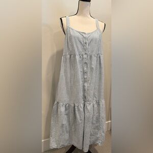 Ingrid + Isabel Striped Maxi Dress | Tiered Sundress | Button Front | Large |